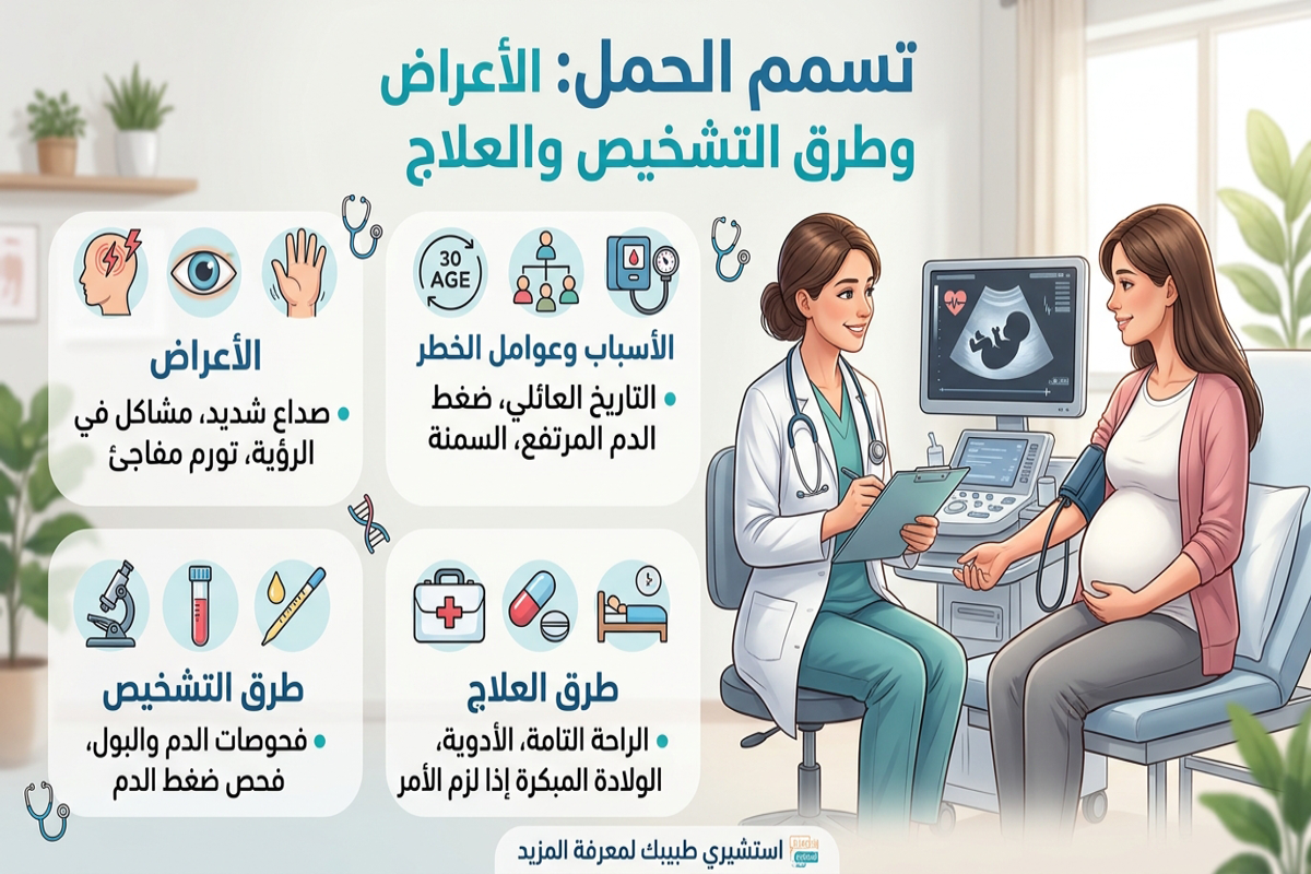 تسمم الحمل: الأعراض والأسباب وطرق التشخيص والعلاج